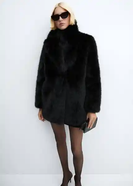 Abrigo Brindis Negro Talla S Mujer Mango