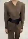 Blazer Americana Orchid Khaki Talla S Mujer Mango