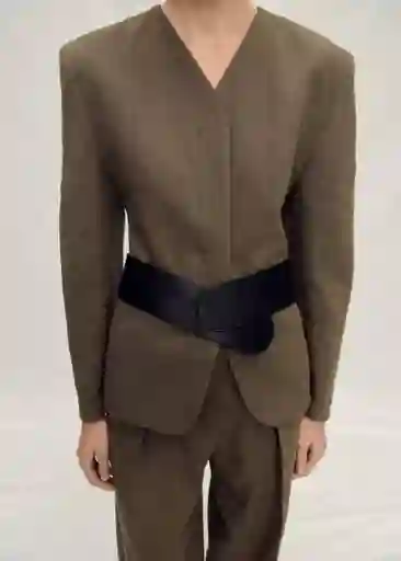 Blazer Americana Orchid Khaki Talla S Mujer Mango