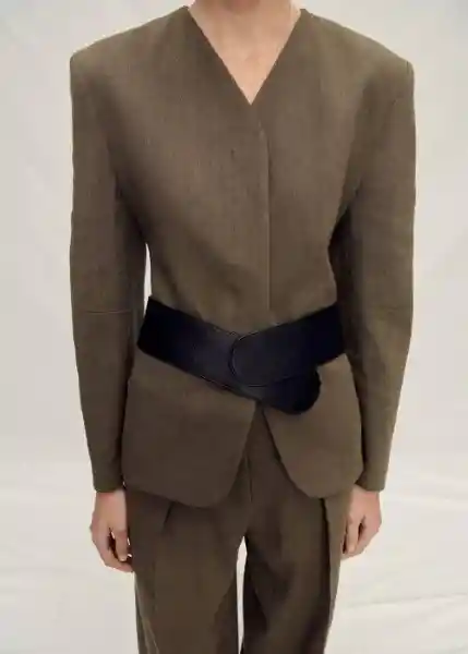 Blazer Americana Orchid Khaki Talla S Mujer Mango