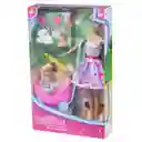 Bonnie Pink Muñeca Con Sus Mellizas y Sus Mascotas