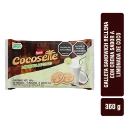Galletas COCOSETTE Sándwich rellenas con crema sabor a limonada de coco 10 Unds x 360g