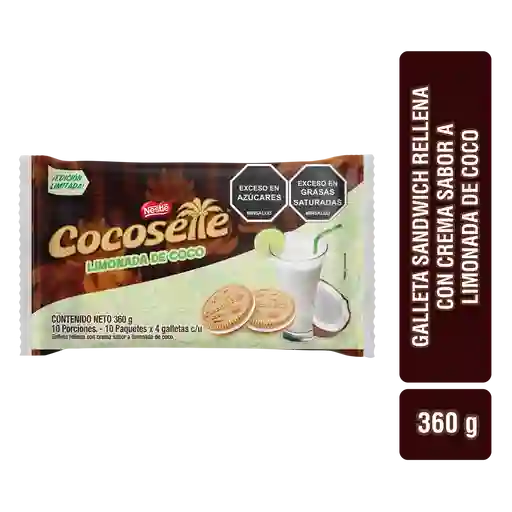Galletas COCOSETTE Sándwich rellenas con crema sabor a limonada de coco 10 Unds x 360g