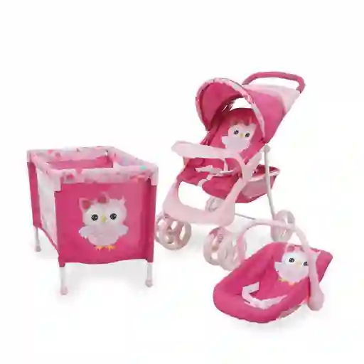 Bebesit Doll Kit Set de Juego Coche Corral y Porta Muñecas Búhos