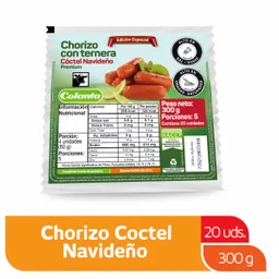 Colanta Chorizo con Ternera Tipo Cóctel Premium X 300 g