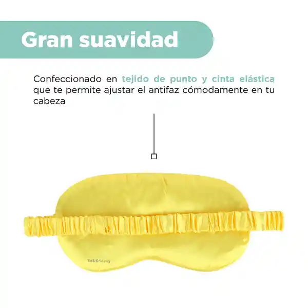 Antifaz Para Dormir Colección Smiley World Amarillo Miniso