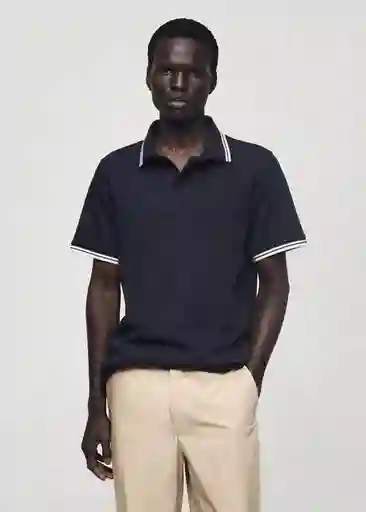 Polo Omarp-h Navy Talla L Hombre Mango