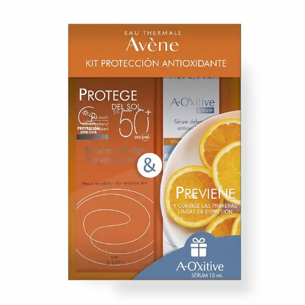 Avene Kit de A-Oxitive Serum Antioxidante + Protector Solar Anti Edad FPS 50