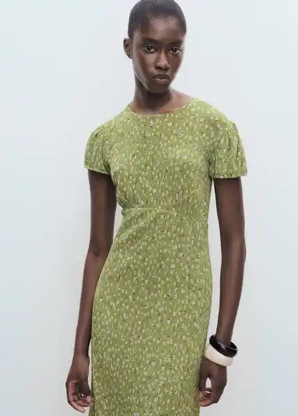 Vestido Pomelo Verde Talla S Mujer Mango