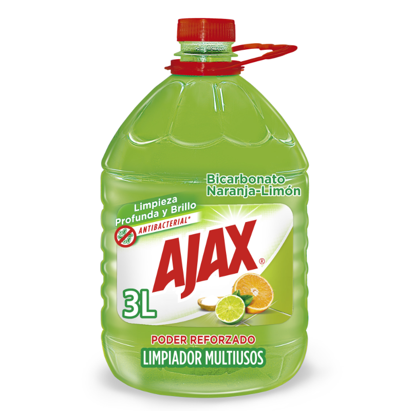 Ajax Limpia Pisos Bicarbonato Naranja Limón 3 L