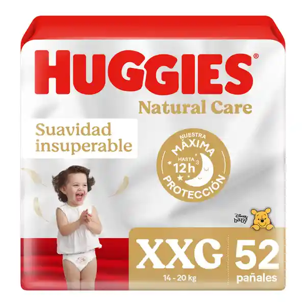 Pañal Huggies Natural Care XXG 52 Und