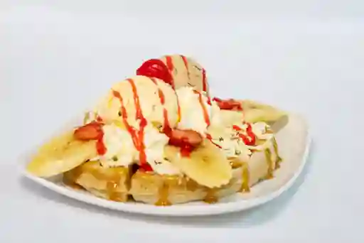 Waffle Queso y Fruta