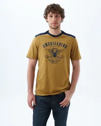 Camiseta Hombre Amarillo Talla M 849F011 Americanino