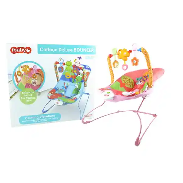 Monkey Brands Silla Mecedora Para Bebe Vibradora Musical Rosada