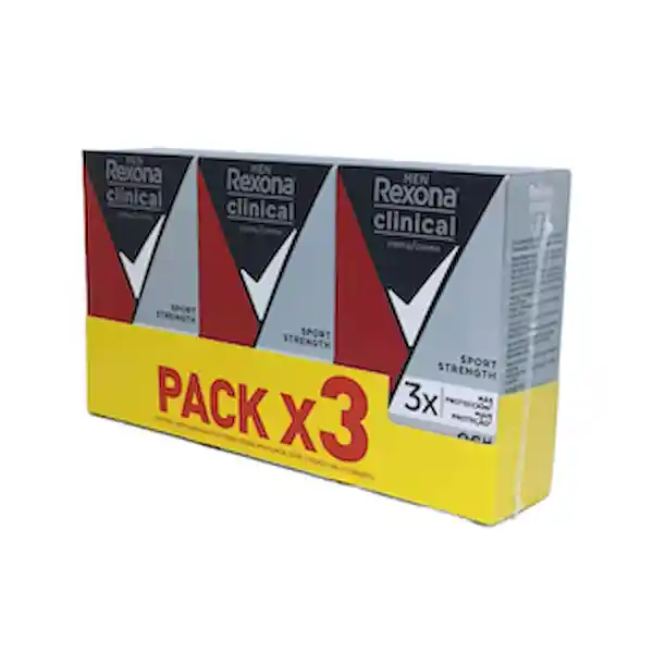 Oferta Desodorante Rexona en Crema Hombre Sport Strength 3X48gr
