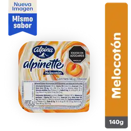 Alpinette Postre Refrigerado Sabor Melocotón
