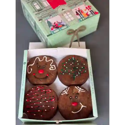 Caja X 4 Mini Brownie Navidad