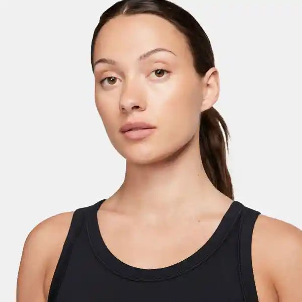 Nike Camiseta W One Fitted Crop Strpy Tnk Mujer Negro L