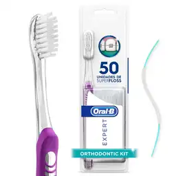 Cepillo de Dientes Oral-B Expert Ortodoncia + Seda Dental SuperFloss 1 Kit