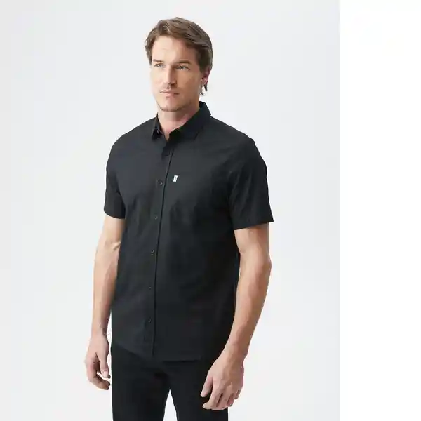 Camisa Carbon M/c Bol Negro Sombrío Ultraoscuro Talla Xl Hombre Chevignon