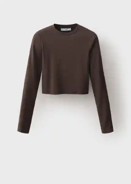 Camiseta Basi-L Marrón Talla XL Mujer Mango