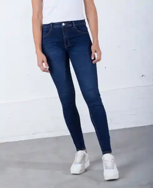 Jean Tiro Medio Índigo Azul Oscuro Talla 12 Mujer Naf Naf