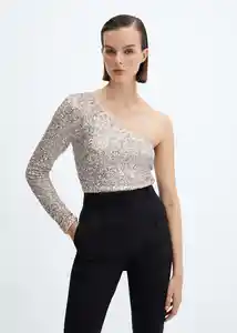 Top Xena Plata Talla M Mujer Mango