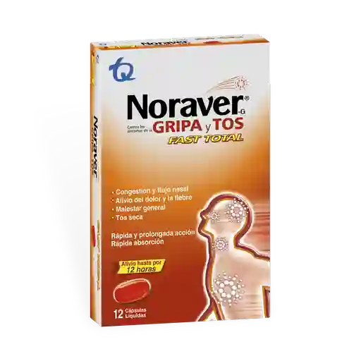 Noraver Gripa y Tos Fast Total (200 mg / 10 mg / 3.33 mg)
