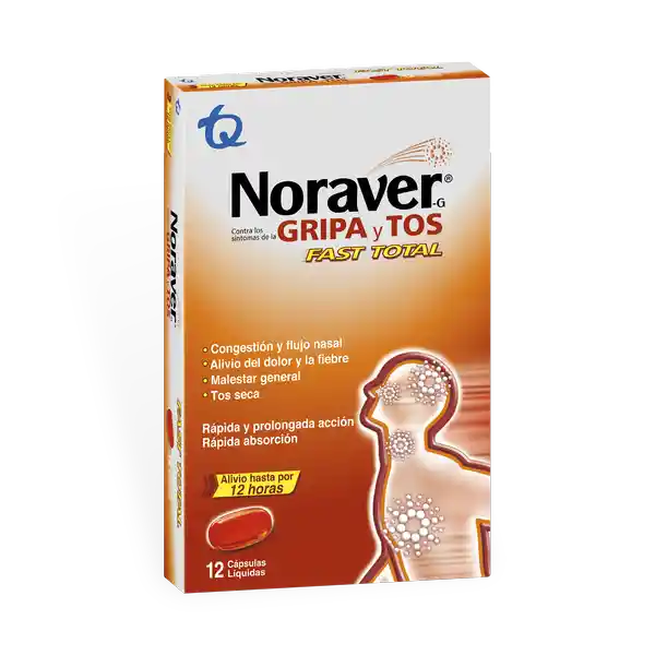 Noraver Gripa y Tos Fast Total (200 mg / 10 mg / 3.33 mg)
