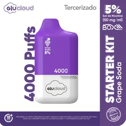Combo Glucloud Starter Kit Grape Soda Pod Box / 4000 Puff