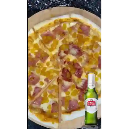 Combo Pizza Hawaiana + Stella Artois Bot. 330ml