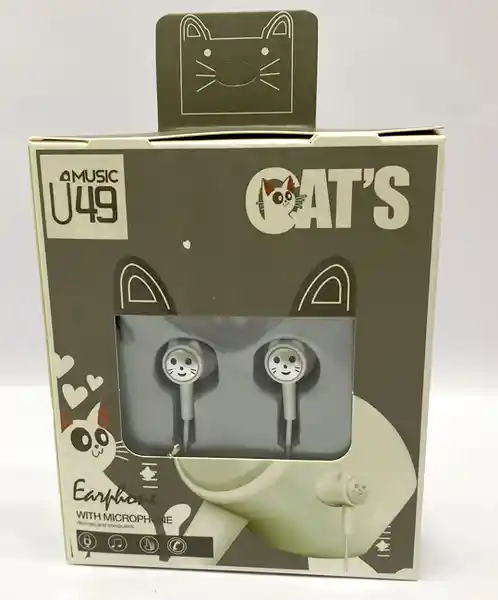 Audífonos Estilo Gato White Con Conecto Tipo Jack