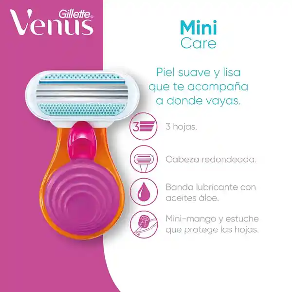 GILLETTE Venus Snap Cuchilla de Afeitar Mujer con Estuche Portatil para Viajar Depilación Corporal Femenina 1 Ud