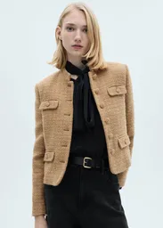 Chaqueta Lahti Camel Talla XS Mujer Mango