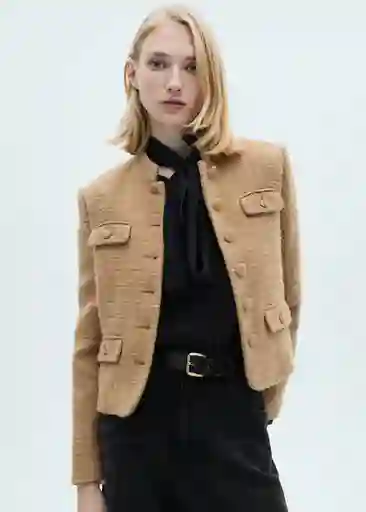 Chaqueta Lahti Camel Talla XS Mujer Mango