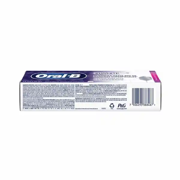 Crema de Dientes Blanqueadora Oral-B 3D White Brilliant Fresh 53ml