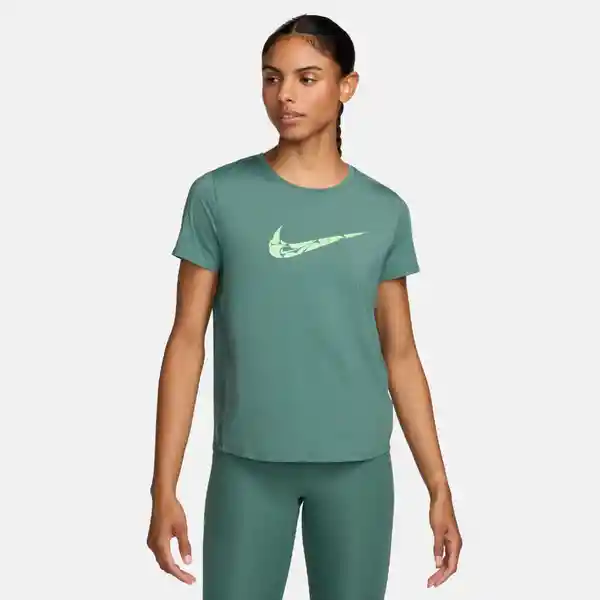 Nike Camiseta W One Swsh Hbr Df Ss Top Para Mujer Verde Talla S