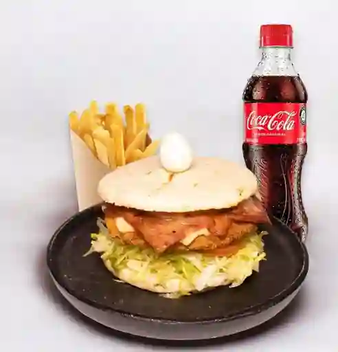 Hamburguesa de Pollo Arepa Combo
