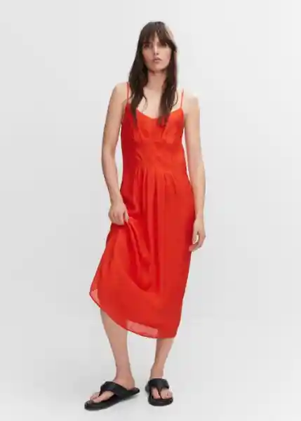 Vestido Salinas Coral Talla S Mujer Mango