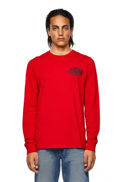 Diesel Camiseta T-Diegos-Ls-K24 Para Hombre Rojo Talla XXL