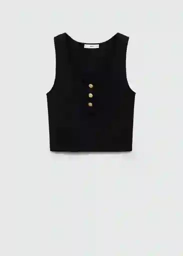 Top Ray Negro Talla M Mujer Mango