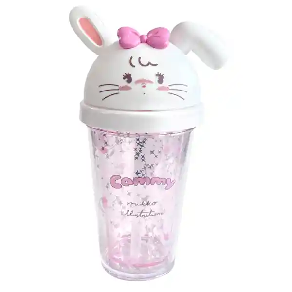 Vaso de Plástico de Con Tapa Serie Mikko Cammy 320 mL Miniso