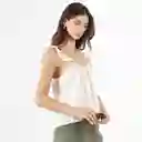 Blusa Cuello Strap Manga Tiras Blanco Talla XS 686938