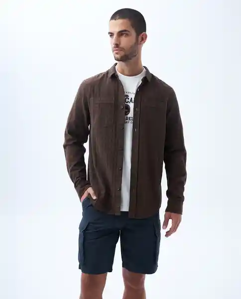 Camisa Hombre Café Talla M 812F501 Americanino