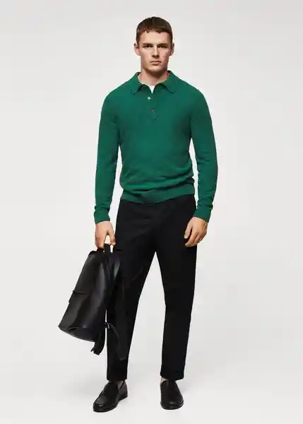 Camisa Polo Byronp Esmeralda Talla M Hombre Mango