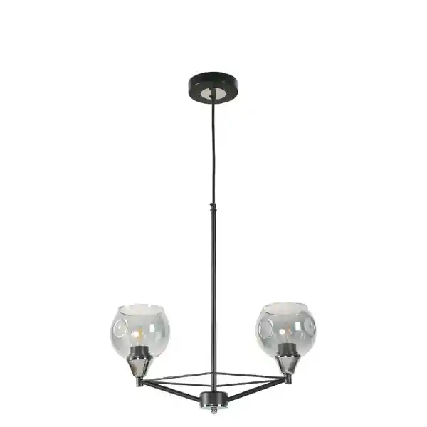 Designers Lámpara Colgante Negro 2L E27 60W