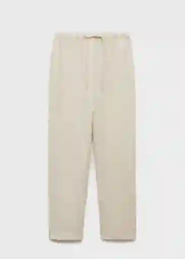 Pantalón Linen Piedra Talla S Mujer Mango