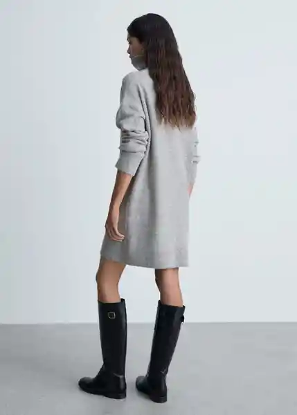 Vestido Taldote Gris Medio Vigoré Talla S Mujer Mango