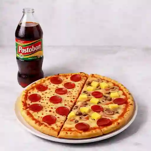 Promo pizza mediana + gaseosa 1.5
