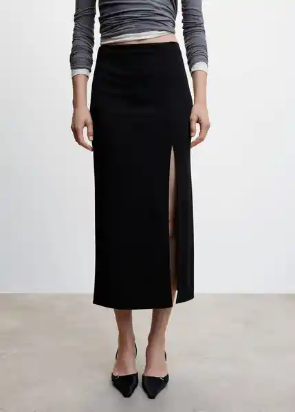 Falda Maxi Negro Talla XS Mujer Mango